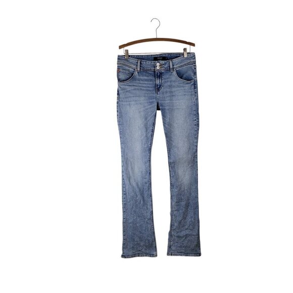 Hudson Jeans Denim - Hudson Beth Motion Jeans Mid Rise Bootcut Flap Pocket Blue Denim Womens 29